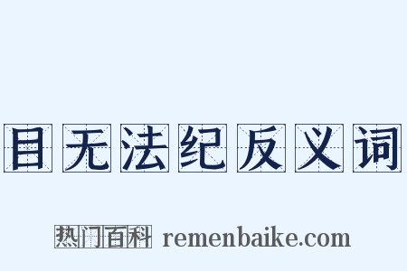 目无法纪反义词是什么意思的图片